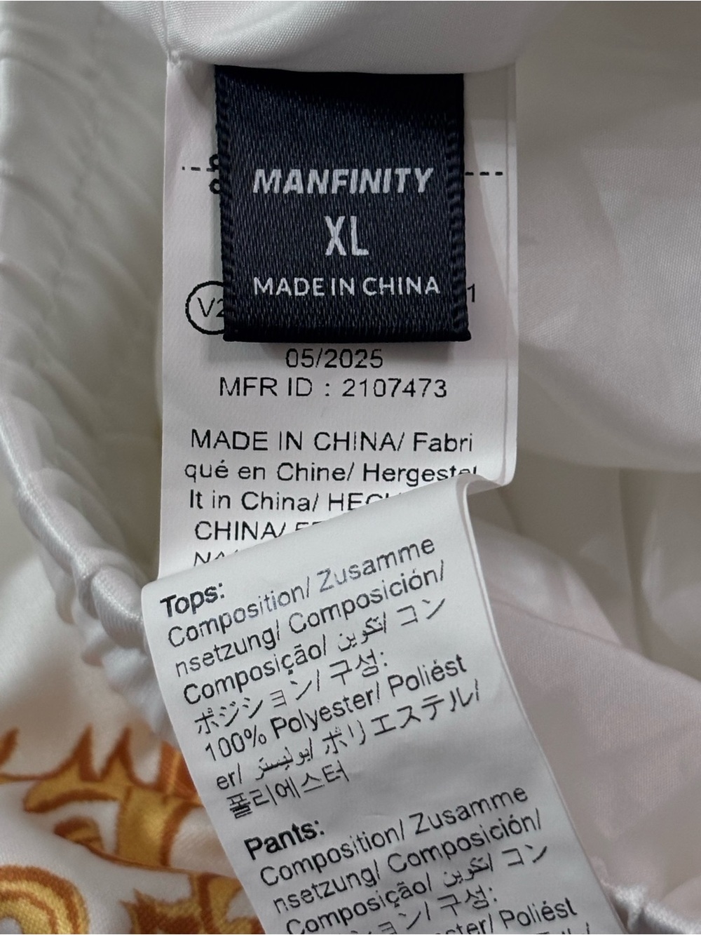 Manfinity Homme White Baroque Print Track Pants Joggers Sz XL - Picture 10 of 13